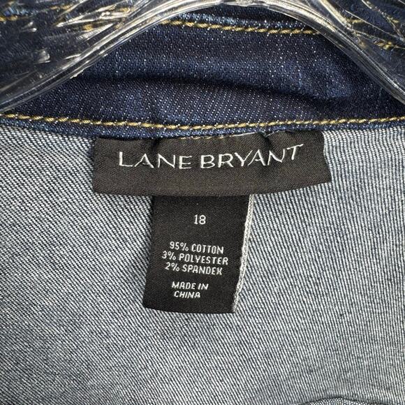 Lane Bryant Women’s Plus 18‎ Stretch Denim Jean Jacket Blue Button Front - Picture 2 of 6